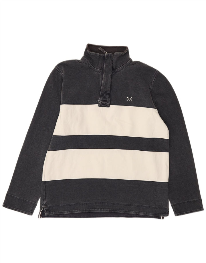 Crew Clothing Hanorac pentru bărbați cu fermoar și gât Pulover Mediu Bleumarin în dungi