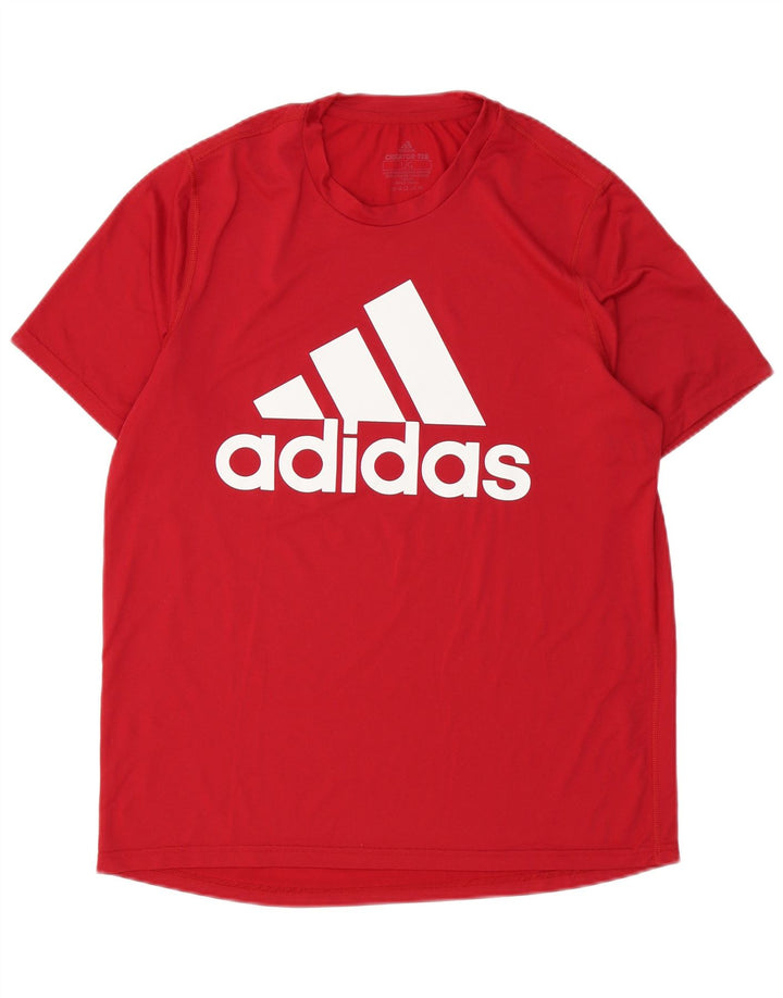 Tricou cu grafic Aeroready Adidas pentru bărbați Top mare poliester roșu