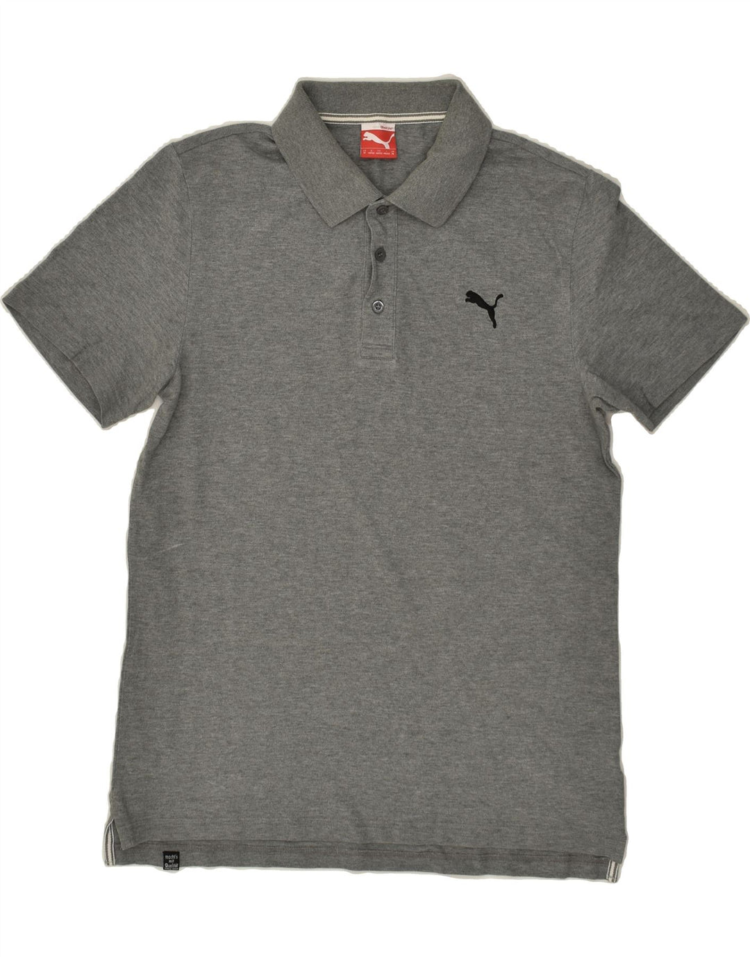PUMA Mens Polo Shirt Medium Grey Cotton Vintage Puma and Second-Hand Puma from Messina Hembry 