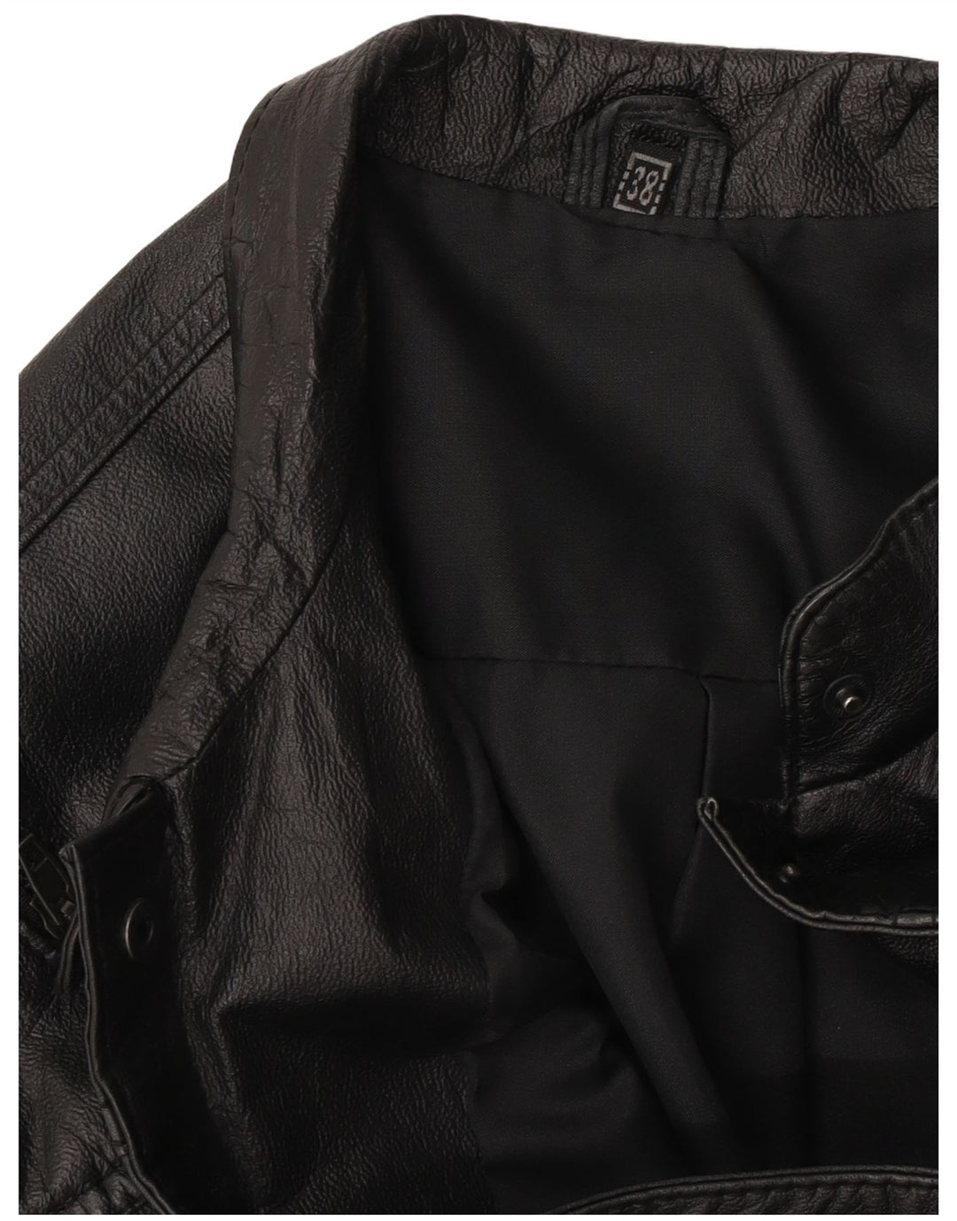 Gilet din piele vintage pentru femei, cu tăiere largă, EU 38, negru mediu
