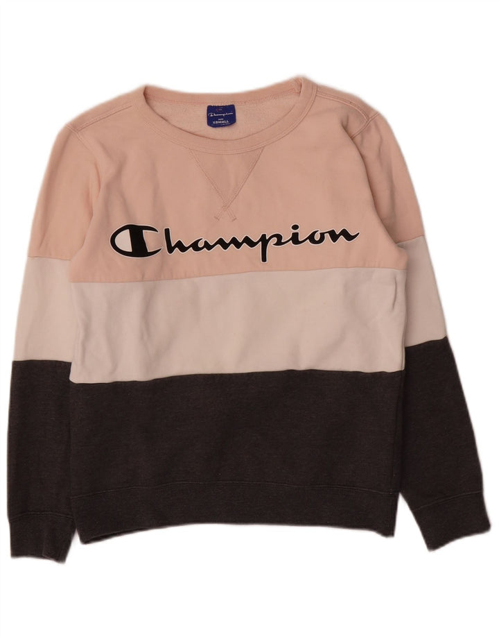 CHAMPION Womens Sweatshirt Jumper UK 6 XS Multicoloured Colourblock