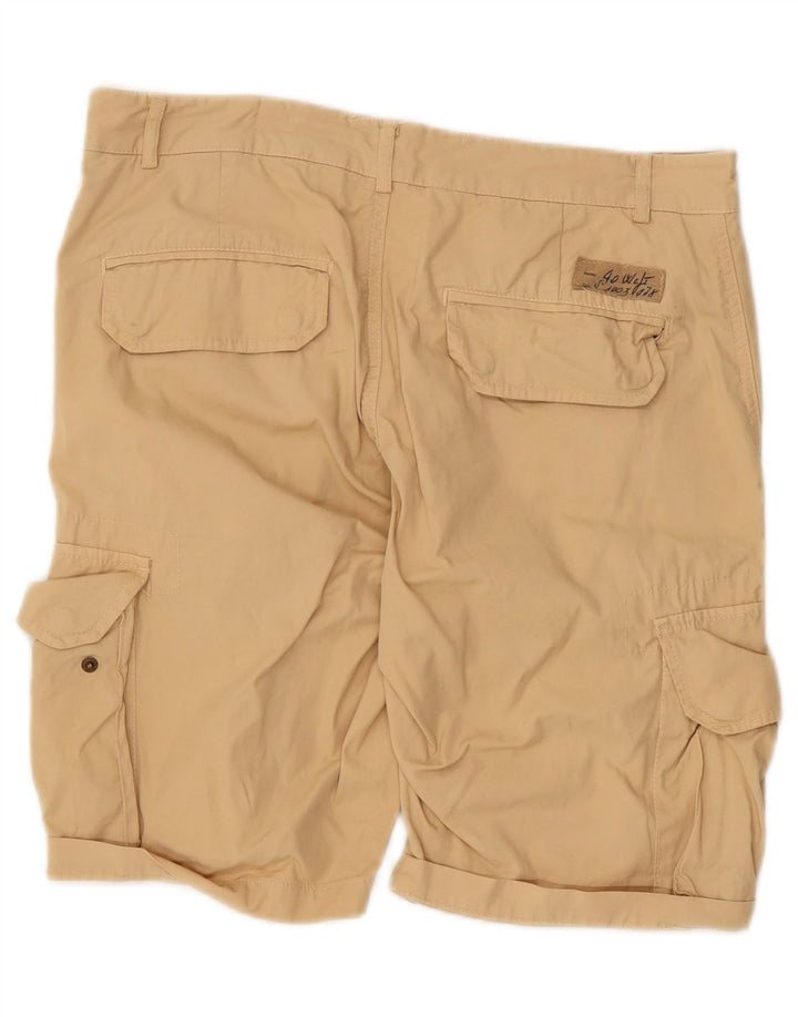 40WEFT Mens Cargo Shorts W32 Medium Beige Cotton