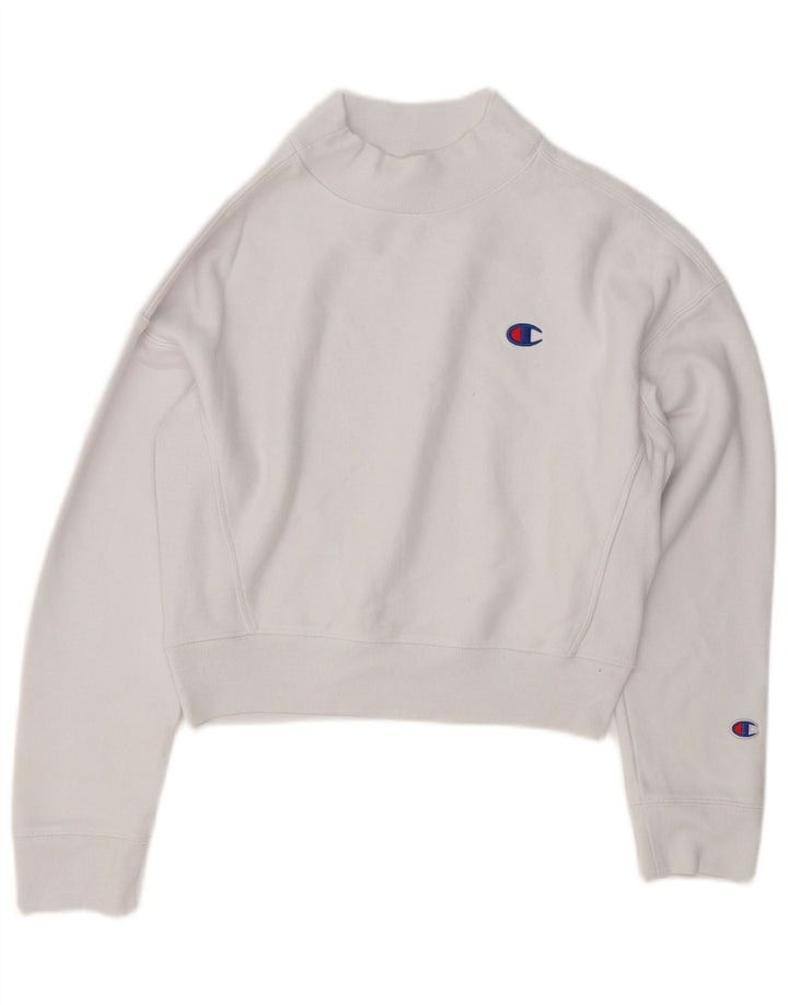 Pulover pentru femei Champion Crop Pulover UK 14 Bumbac alb mediu