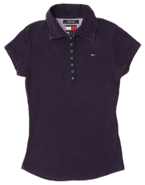 Tricou polo Tommy Hilfiger pentru femei UK 12 Medium Bleumarin Bumbac