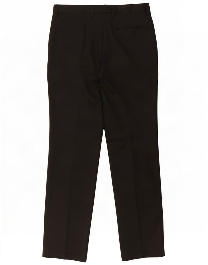 Pantaloni de costum pentru bărbați Marks & Spencer, cu ajustare normală, L34 L33, poliester negru