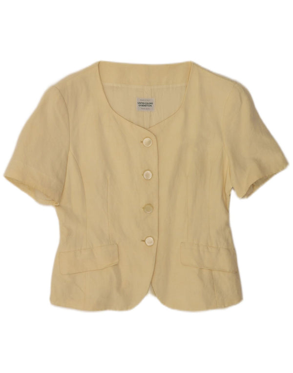 Jachetă pentru femei Benetton cu mâneci scurte cu 4 nasturi IT 42 Bej mediu