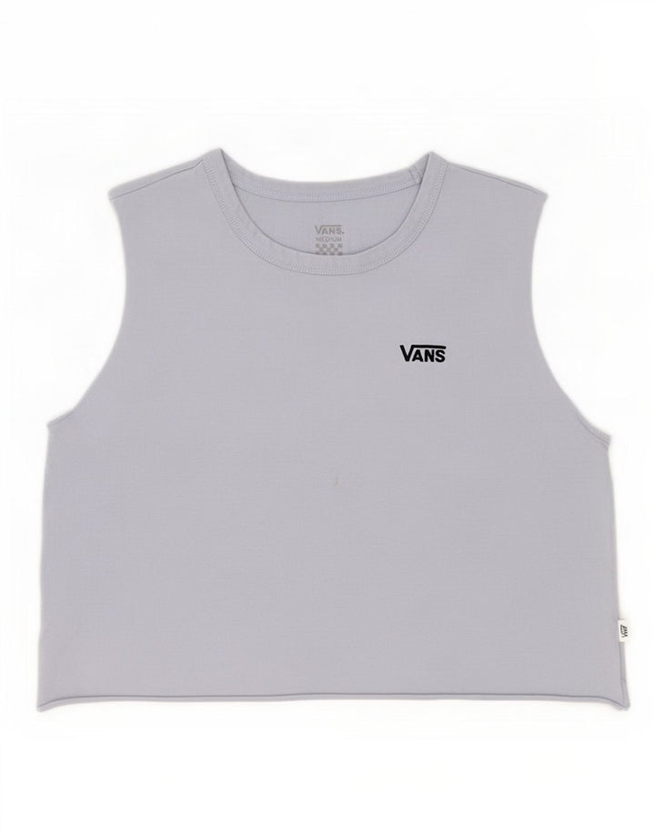 Vans Crop Vest Top pentru femei UK 12 Medium Blue Bumbac