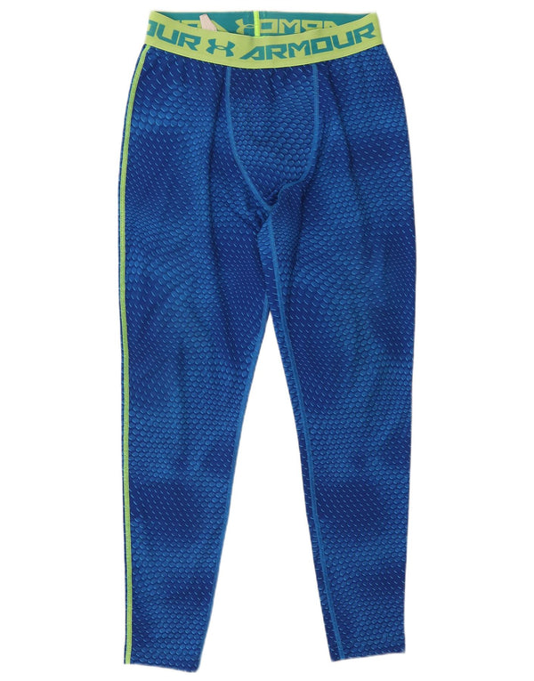 Leggings cu grafică UNDER ARMOUR pentru femei Heat Gear UK 14 Large Blue Geometric