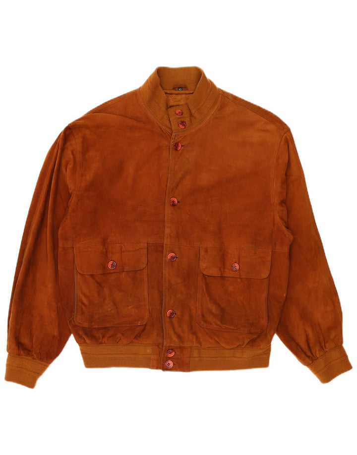 Jachetă Bomber Vintage pentru bărbați din piele intoarsa IT 52 XL din piele maro