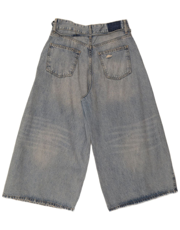 Blugi Capri pentru femeie cu picioare late Zara EU 40 Medium L30 L21 Bumbac albastru