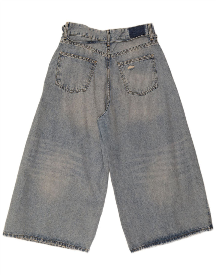 Blugi Capri pentru femeie cu picioare late Zara EU 40 Medium L30 L21 Bumbac albastru