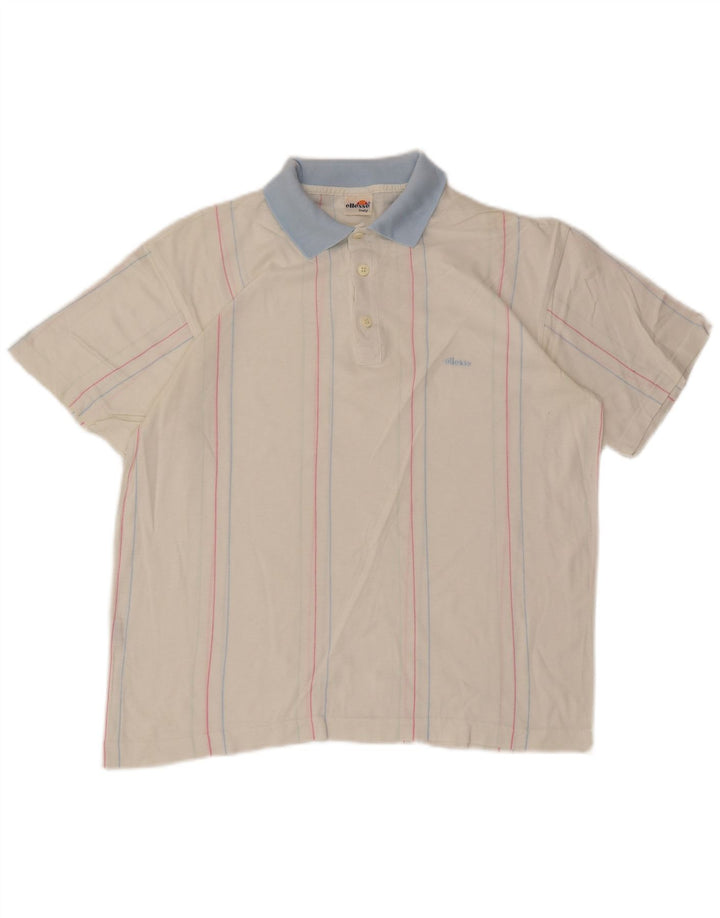 Tricou polo pentru bărbați Ellesse, bumbac cu dungi albe medii