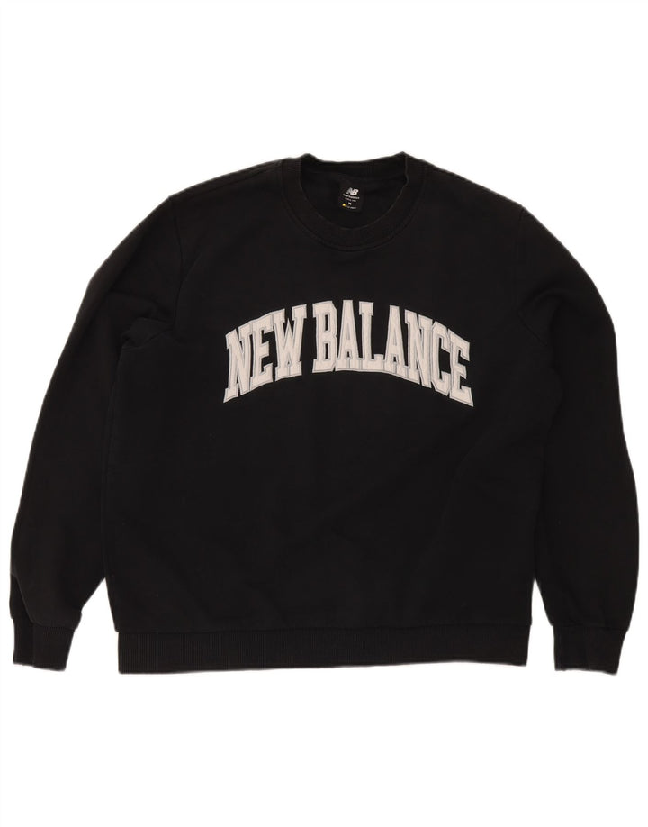 Pulover grafic pentru bărbați New Balance, bumbac mediu negru