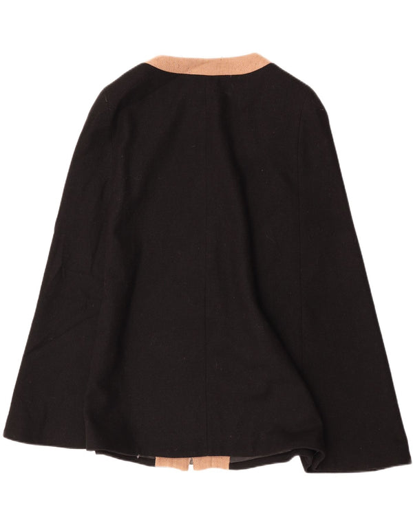 Poncho pentru femei Laura Ashley UK 16 mare, negru, lână color bloc
