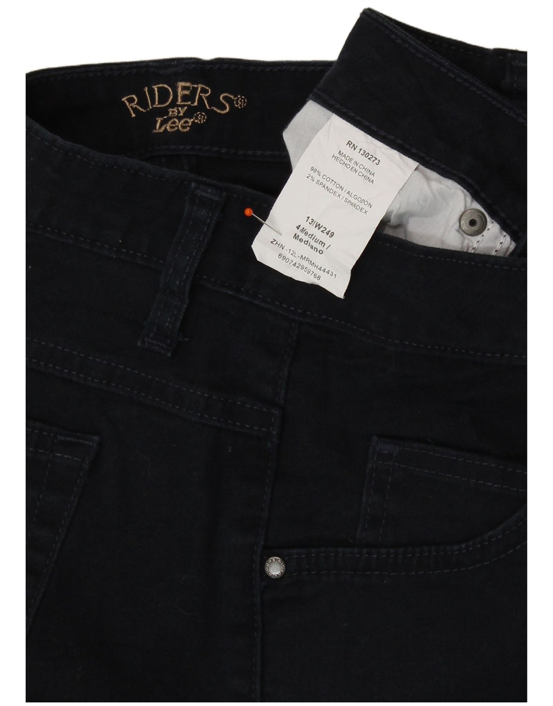 Blugi Capri Riders LEE pentru femei US 4 Small W27 L18 Bumbac bleumarin