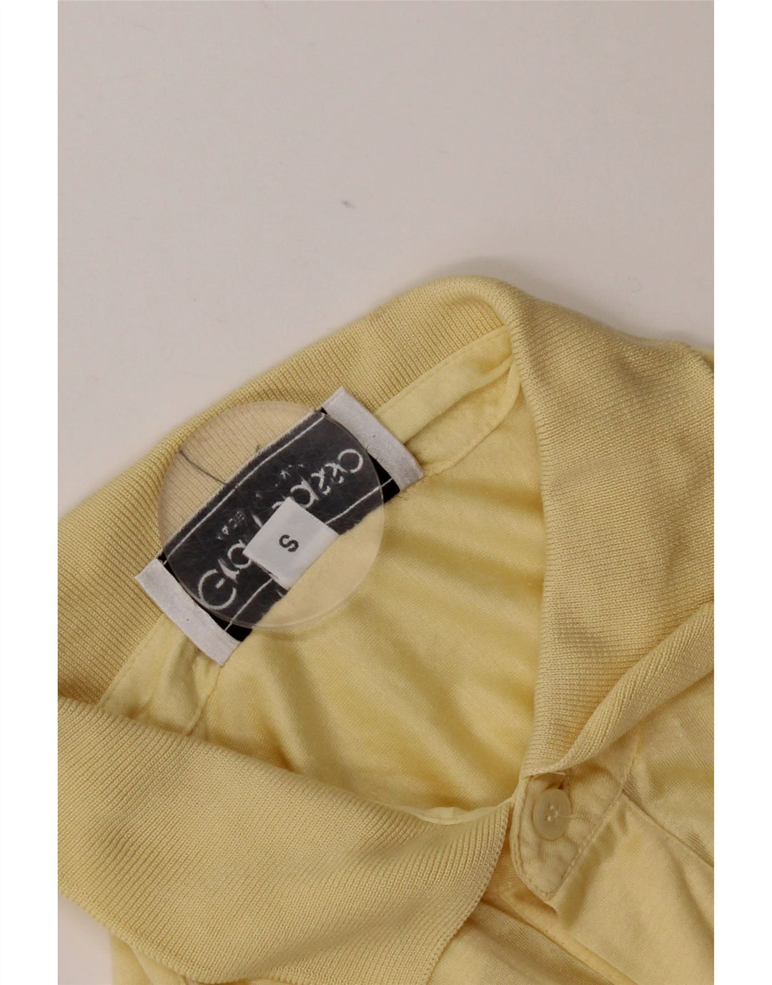 Tricou polo vintage pentru bărbați, bumbac galben mic