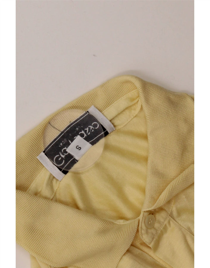 Tricou polo vintage pentru bărbați, bumbac galben mic