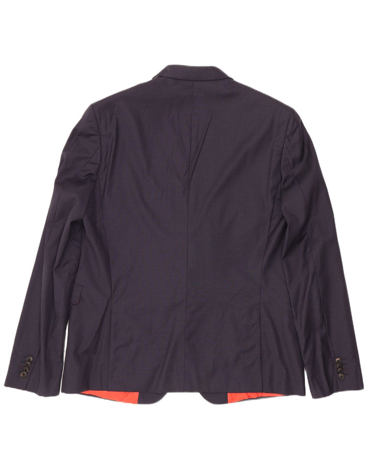 Sacou Paul Smith pentru bărbați cu 2 nasturi IT 44 XS Lână cu carouri bleumarin