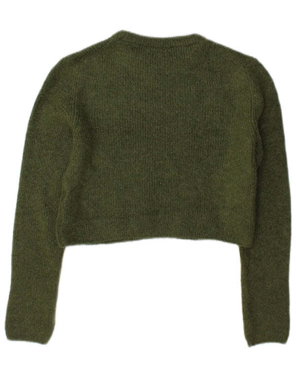 Pulover cu decolteu scurt pentru femei Zara UK 10 Mic verde