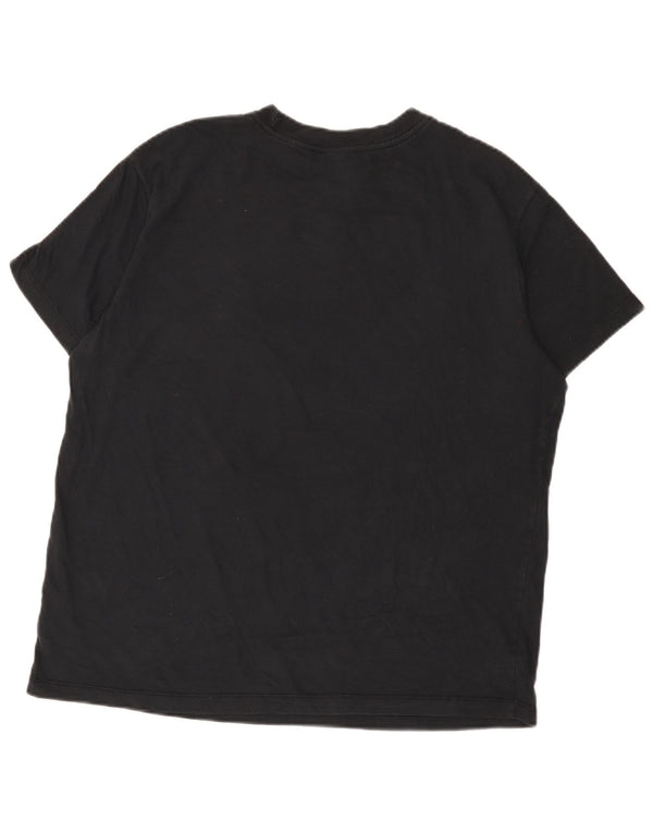Tricou grafic supradimensionat Nike pentru bărbați Top mediu din bumbac negru