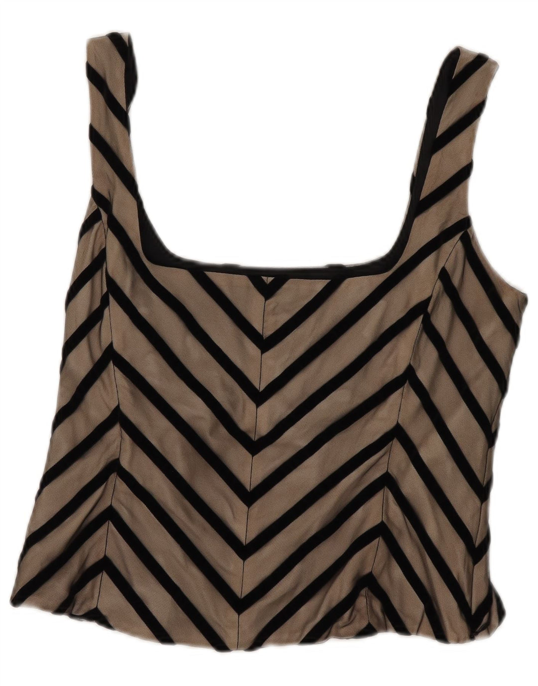 Crop Top fără mâneci pentru femei Coast UK 12 Medium Beige Chevron Poliester