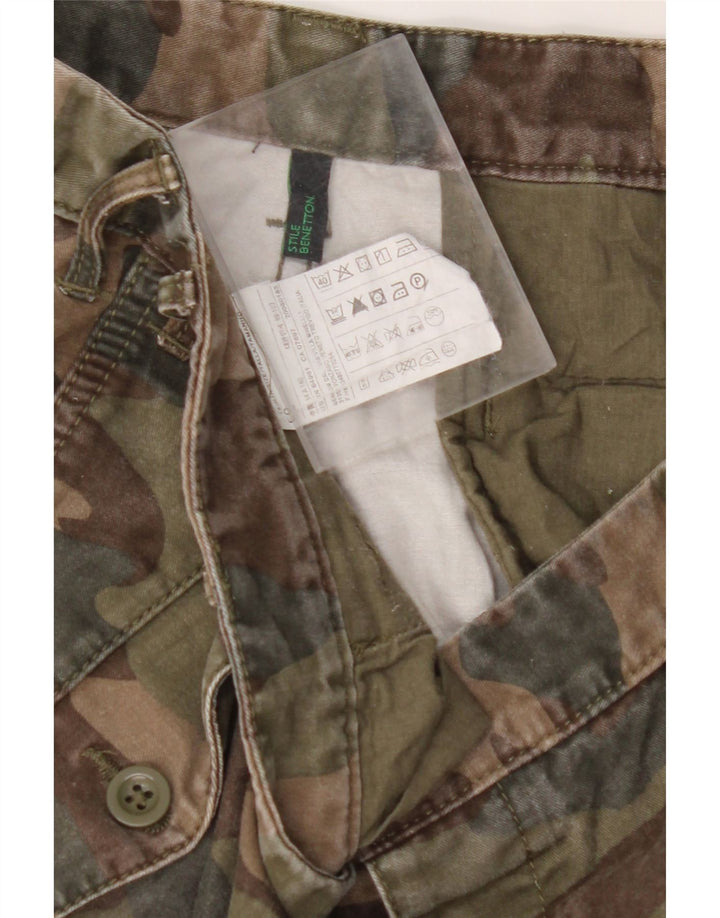BENETTON Joggeri pentru bărbați Pantaloni cargo IT 50 Large W36 L32 Kaki Camuflaj