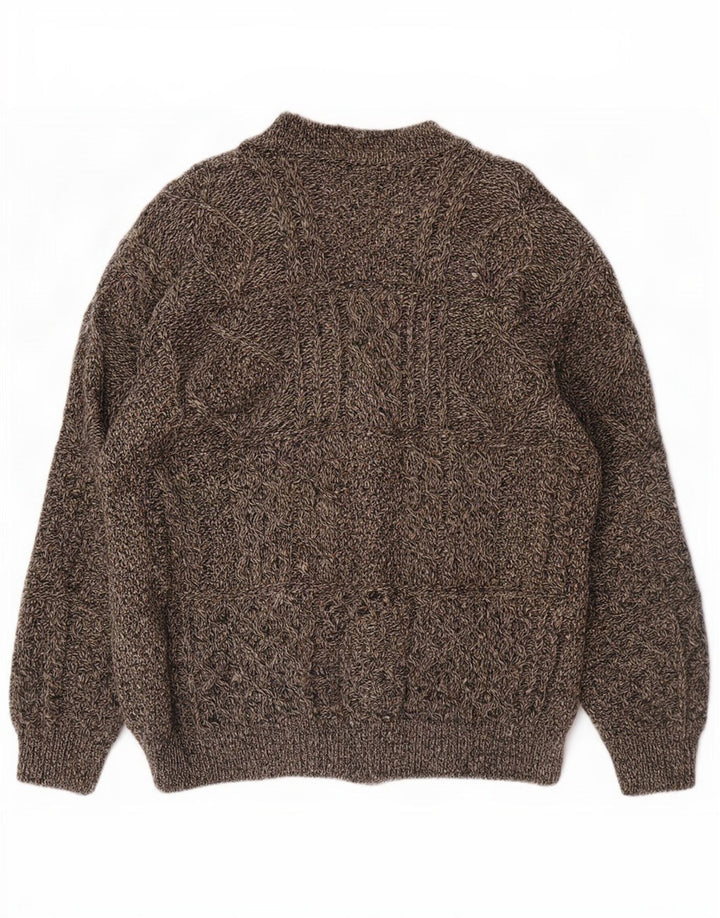 Cardigan Vintage pentru bărbați, 2XL, lână gri cu pete