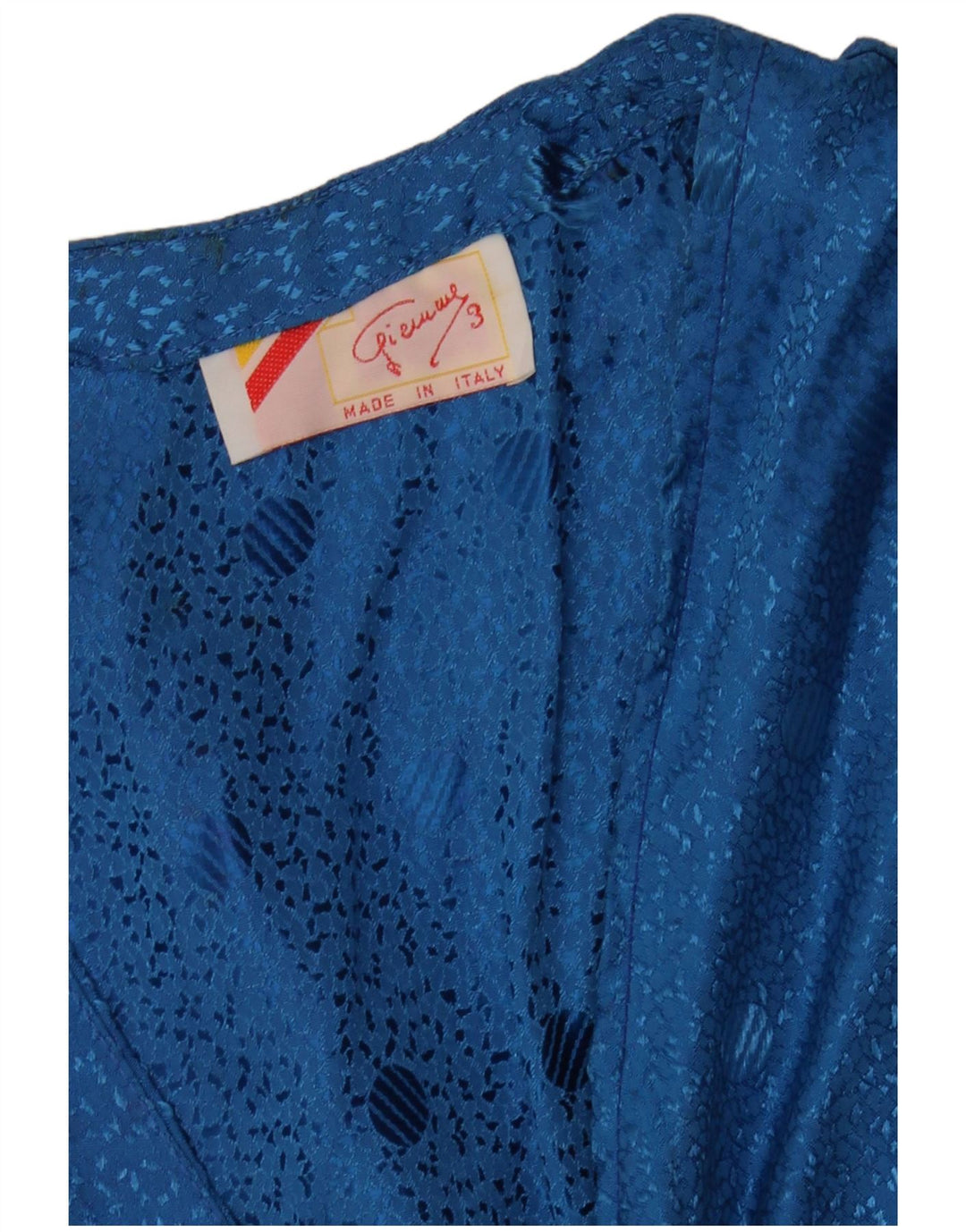 Vestă vintage pentru femei UK 12 Medium Blue Geometric Classic