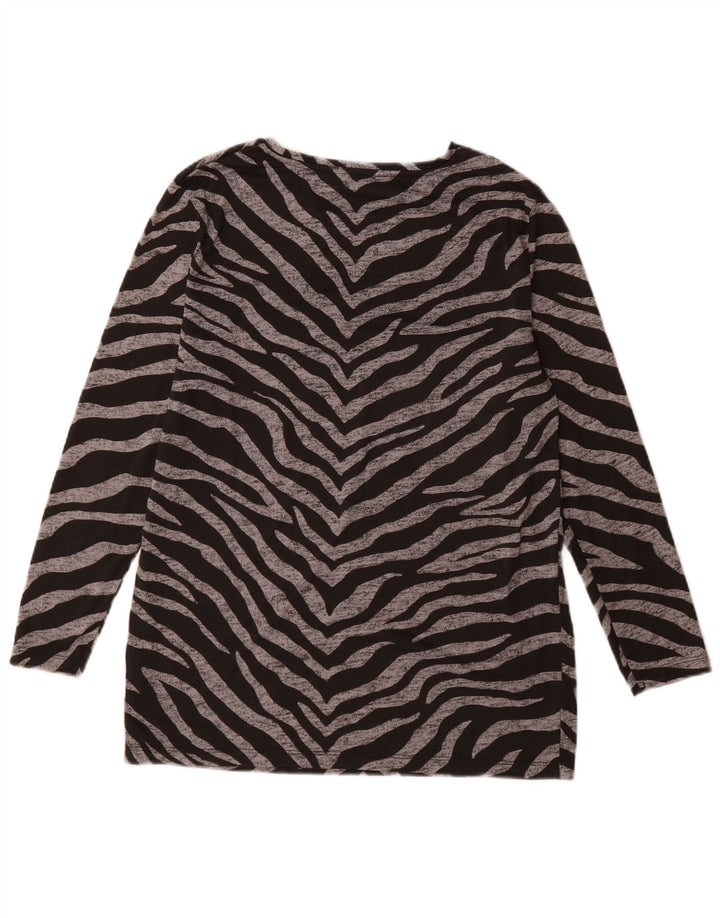 Marks & Spencer Top pentru femei cu mânecă lungă UK 12 Medium Black Animal Print