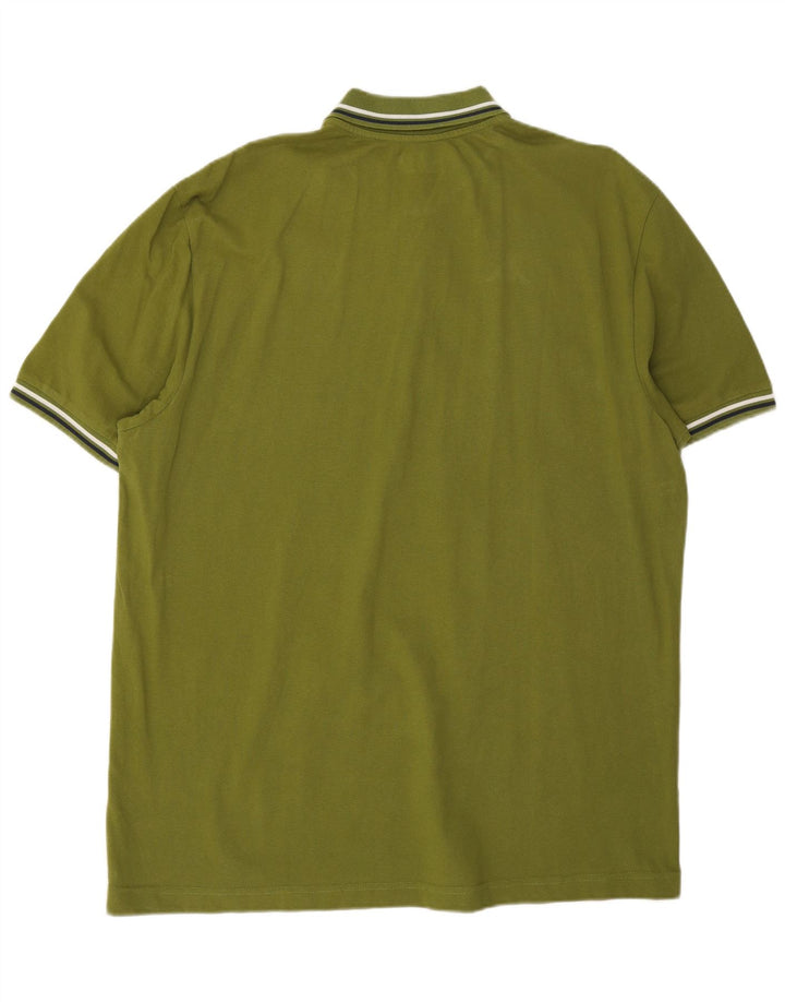 Cămașă polo pentru bărbați Kappa 3XL Kaki cu dungi