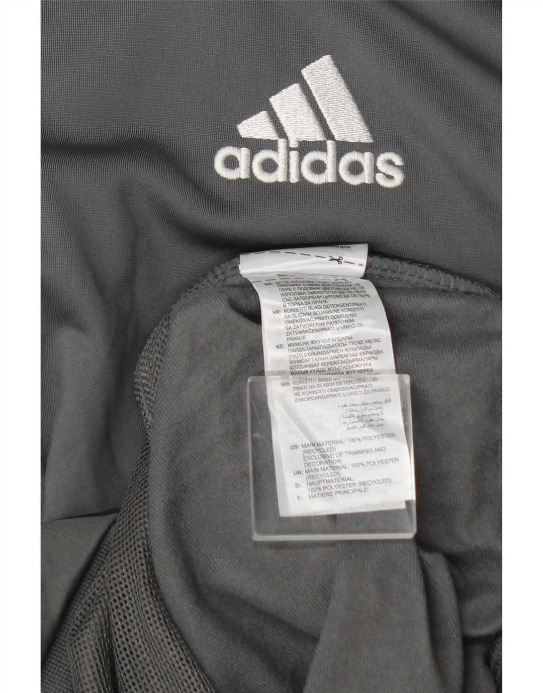 Jachetă de top pentru trening pentru bărbați Adidas, gri mediu, poliester