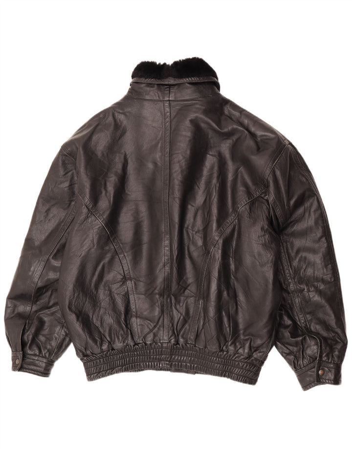 Jachetă de piele vintage pentru bărbați UK 42 XL din piele neagră