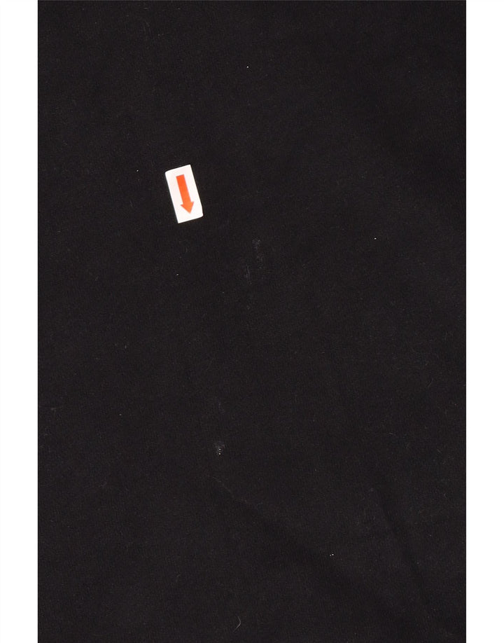 Pulover Superdry pentru bărbați, cu gât cu nasturi, bumbac mare, negru