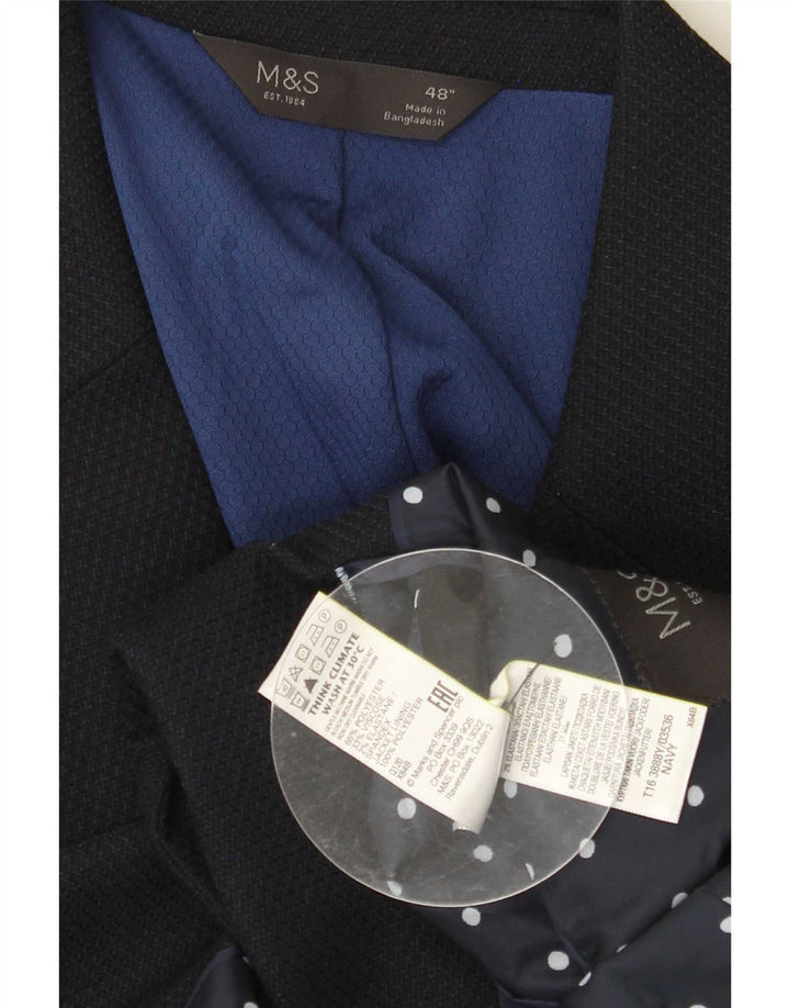 Jachetă pentru bărbați Marks & Spencer, cu 2 nasturi, UK 48 2XL, bleumarin, poliester