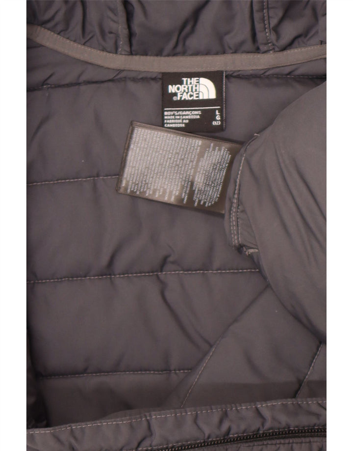 Jachetă căptușită cu glugă The North Face pentru băieți 11-12 ani, mare, gri poliester