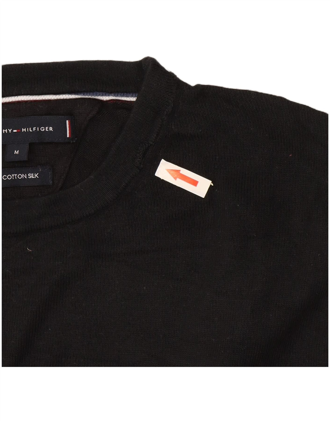 Pulover Tommy Hilfiger pentru bărbați, cu gât crew, bumbac mediu negru