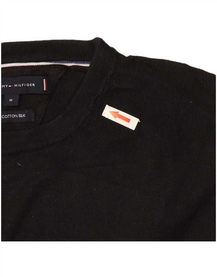 Pulover Tommy Hilfiger pentru bărbați, cu gât crew, bumbac mediu negru