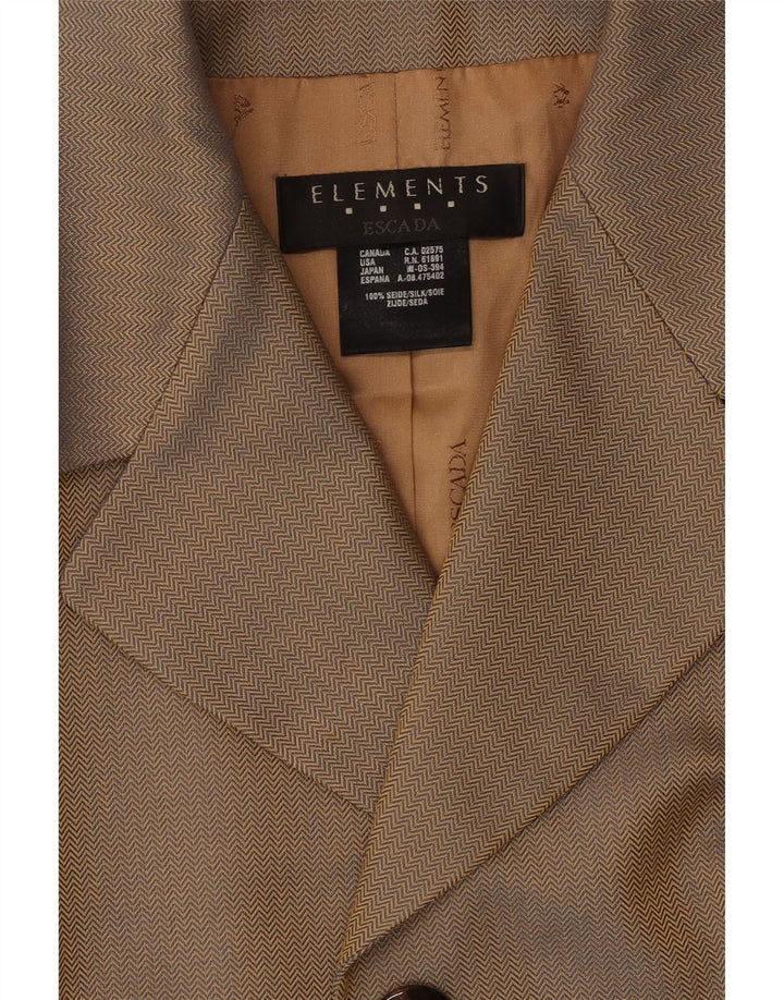 Jachetă Escada pentru femei Elements Blazer UK 12 Medium Bej Herringbone