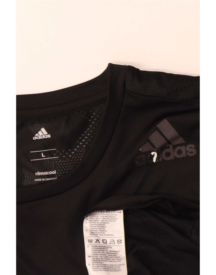 Tricou Adidas Climacool pentru bărbați Top mare poliester negru