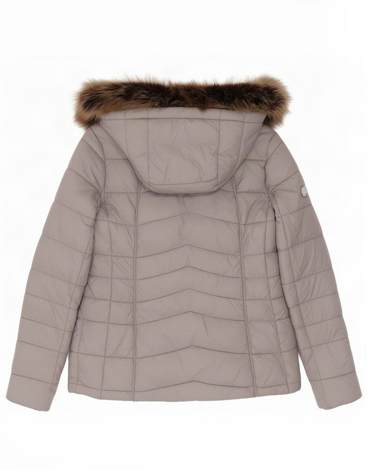 Jachetă căptușită cu glugă Barbour pentru femei UK 14, mare, gri