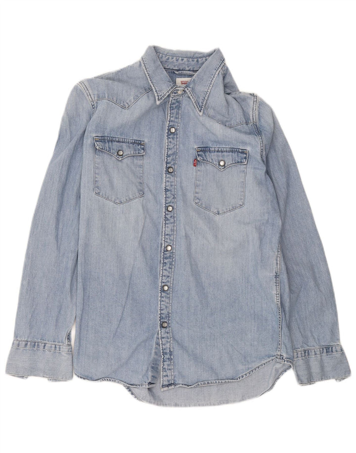 Cămașă de blugi pentru bărbați Levi's, bumbac albastru mediu