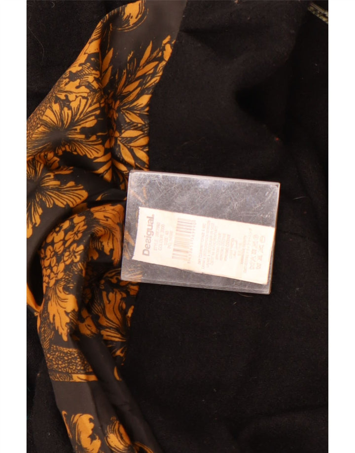 Palton Desigual pentru damă, cu grafică dublu, EU 40, negru, floral, mediu