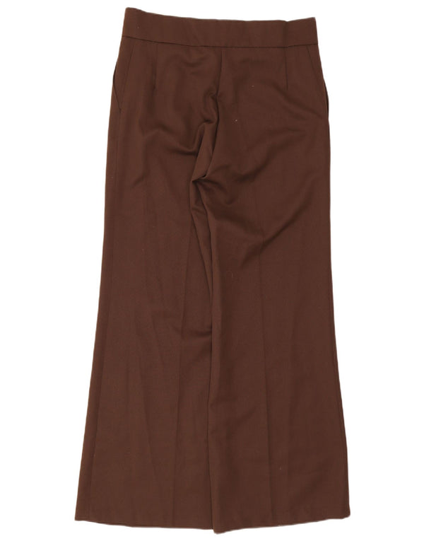 Pantaloni de costum vintage pentru femei cu talie înaltă cu picioare largi L32 L32 maro