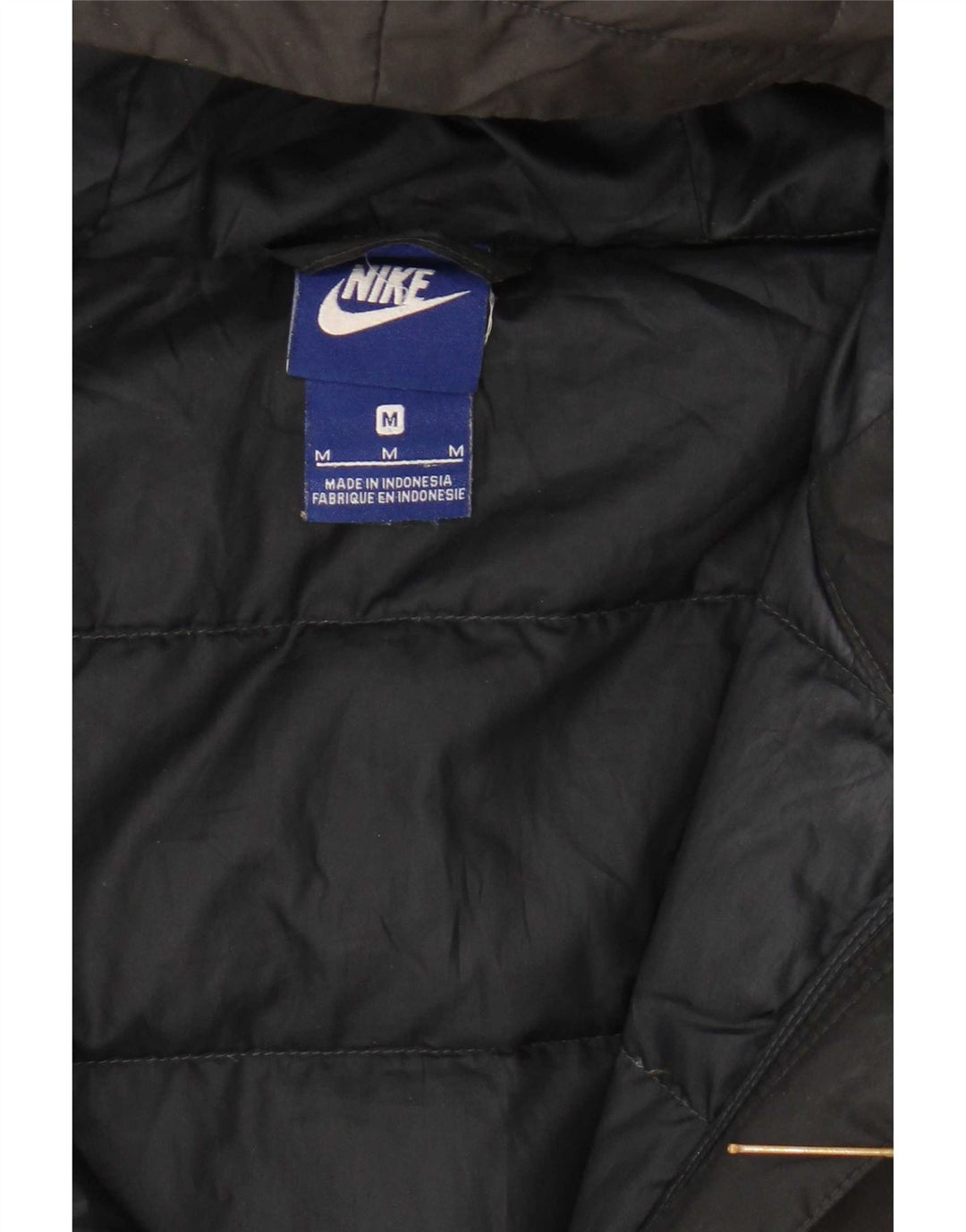 Palton căptușit cu glugă Nike pentru femei UK 14 Poliester mediu negru
