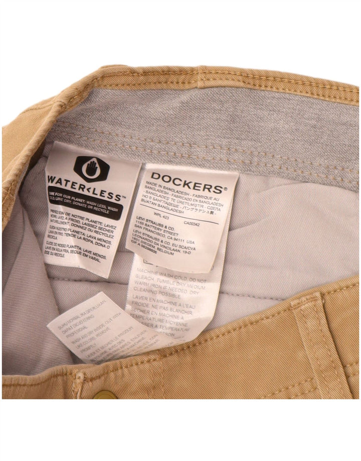 DOCKERS Pantaloni chino subțiri pentru bărbați L36 L32 bumbac bej
