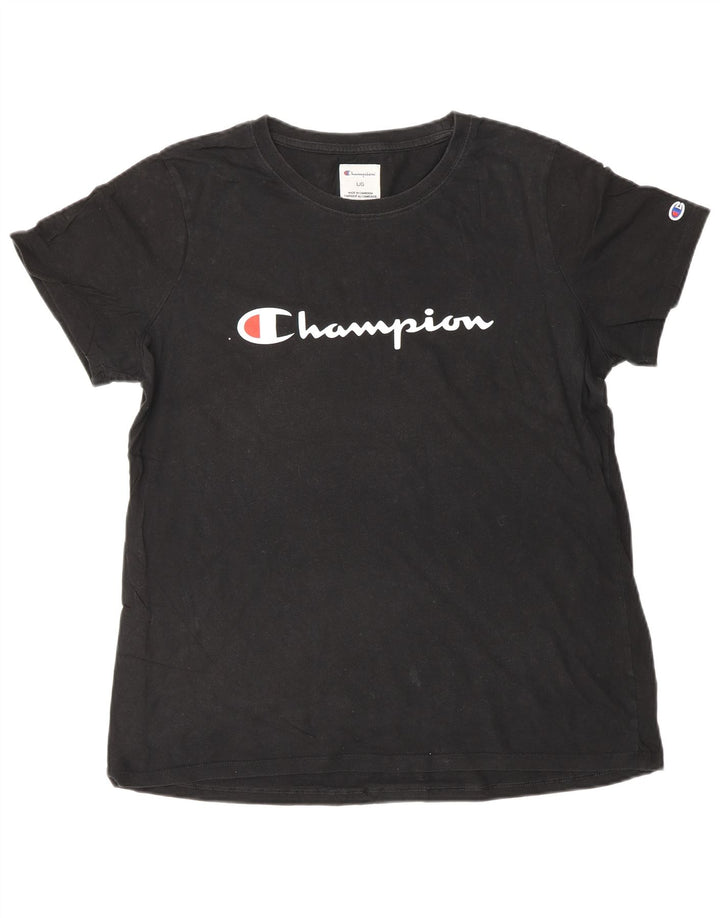 Tricou grafic Champion pentru femei Top UK 16 Large Black Bumbac