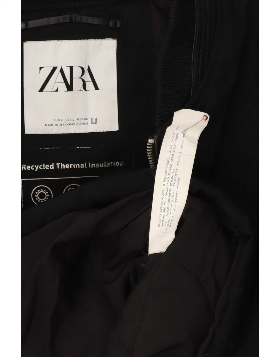 Gilet matlasat pentru bărbați Zara UK 40, mare, negru, poliester