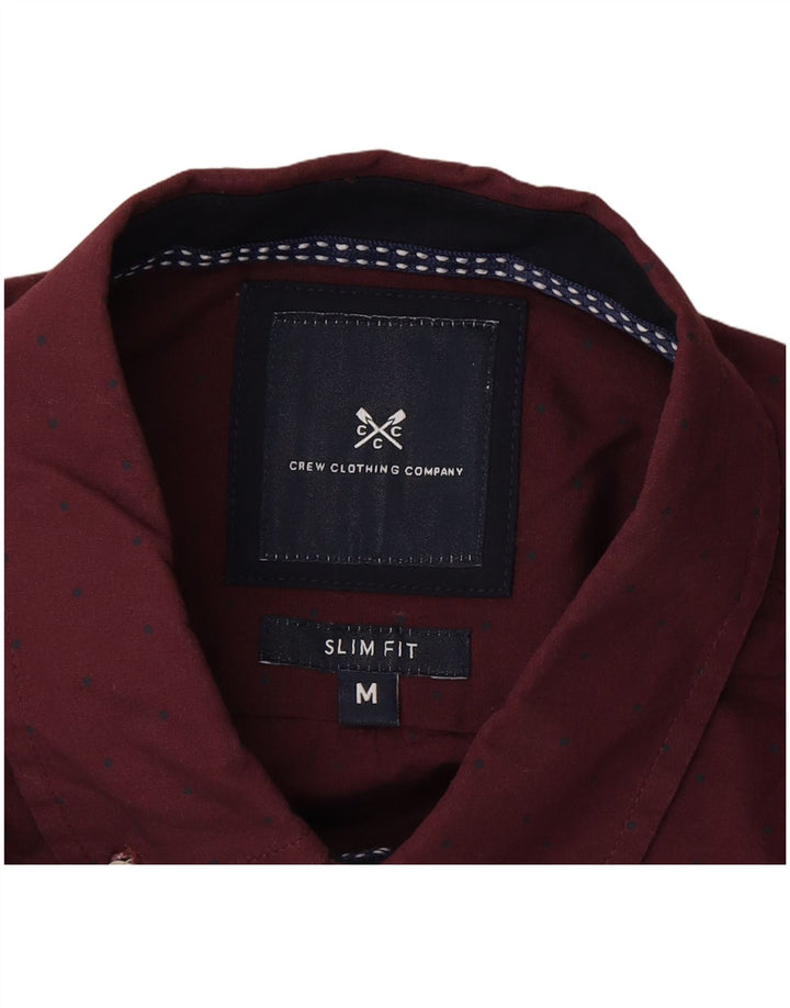 Crew Clothing Cămașă Slim Fit pentru bărbați Medium Burgundy Spotted