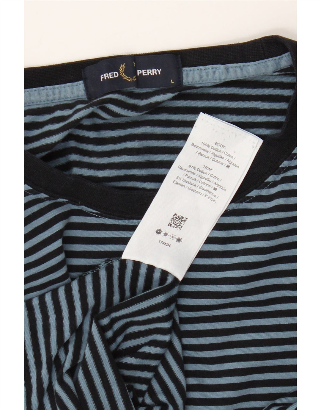 Tricou Fred Perry pentru bărbați Top mare din bumbac cu dungi bleumarin