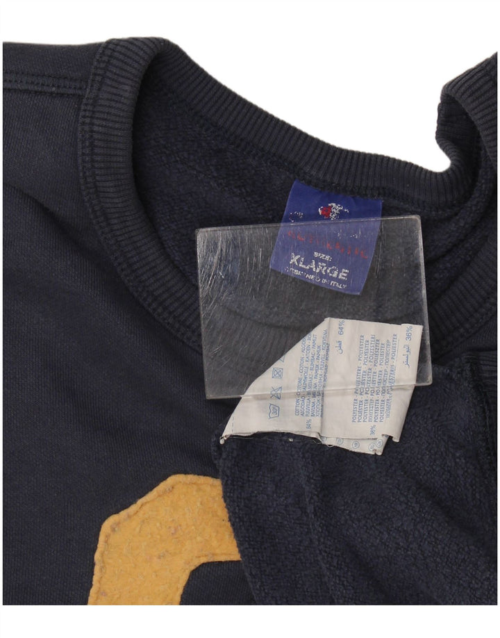 Pulover grafic pentru bărbați Champion Pulover XL Bumbac bleumarin